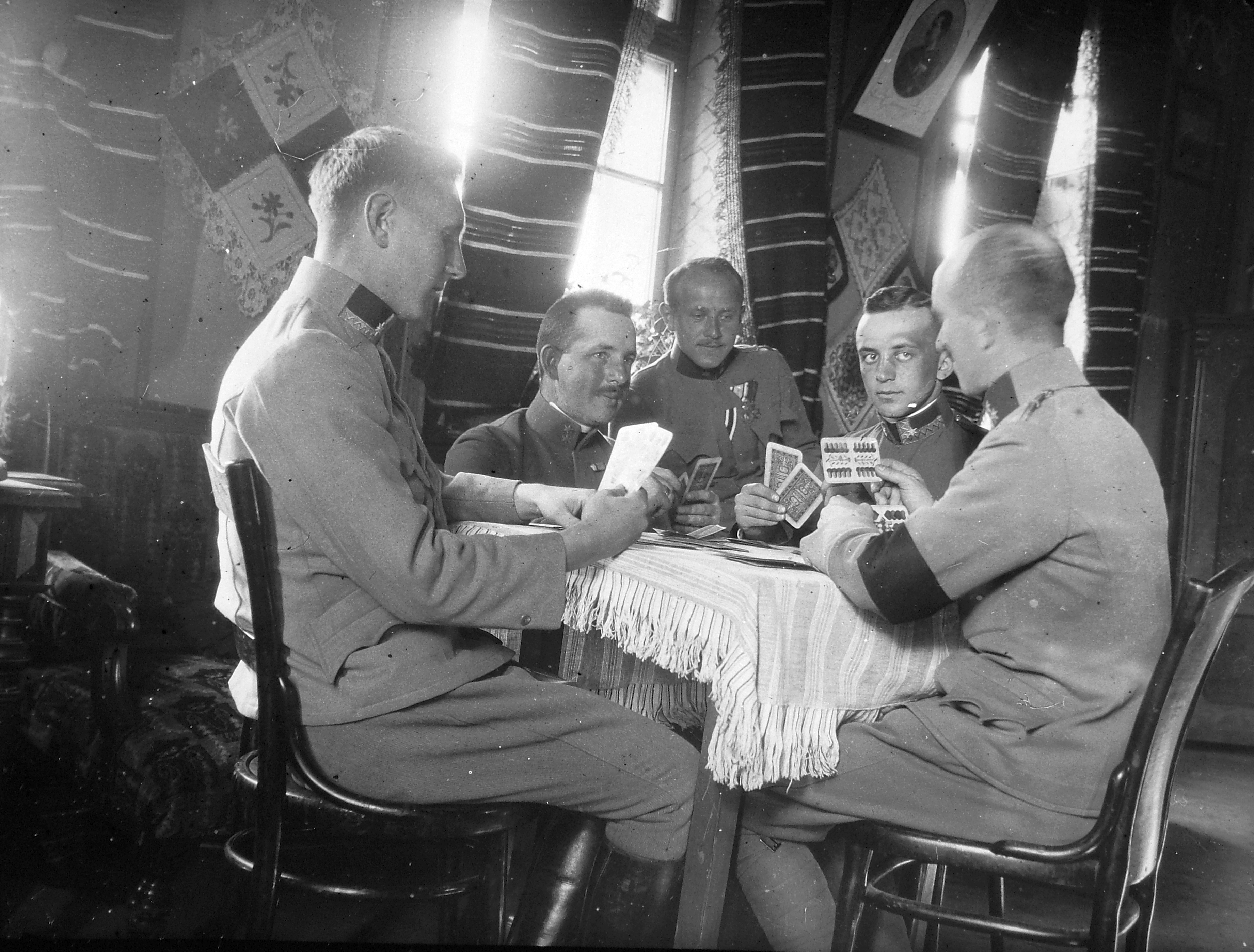 Five People Playing War card game
